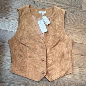 Brown Suede Women's Vest